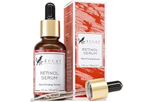Eclat Skincare Retinol Serum for Face - Pure Retinol with Hyaluronic Acid & Vitamin E - Skin Care for Dark Spots - Anti Aging & Anti Wrinkle Formula - Resurfacing Retinoid Serum for Face 1 fl oz