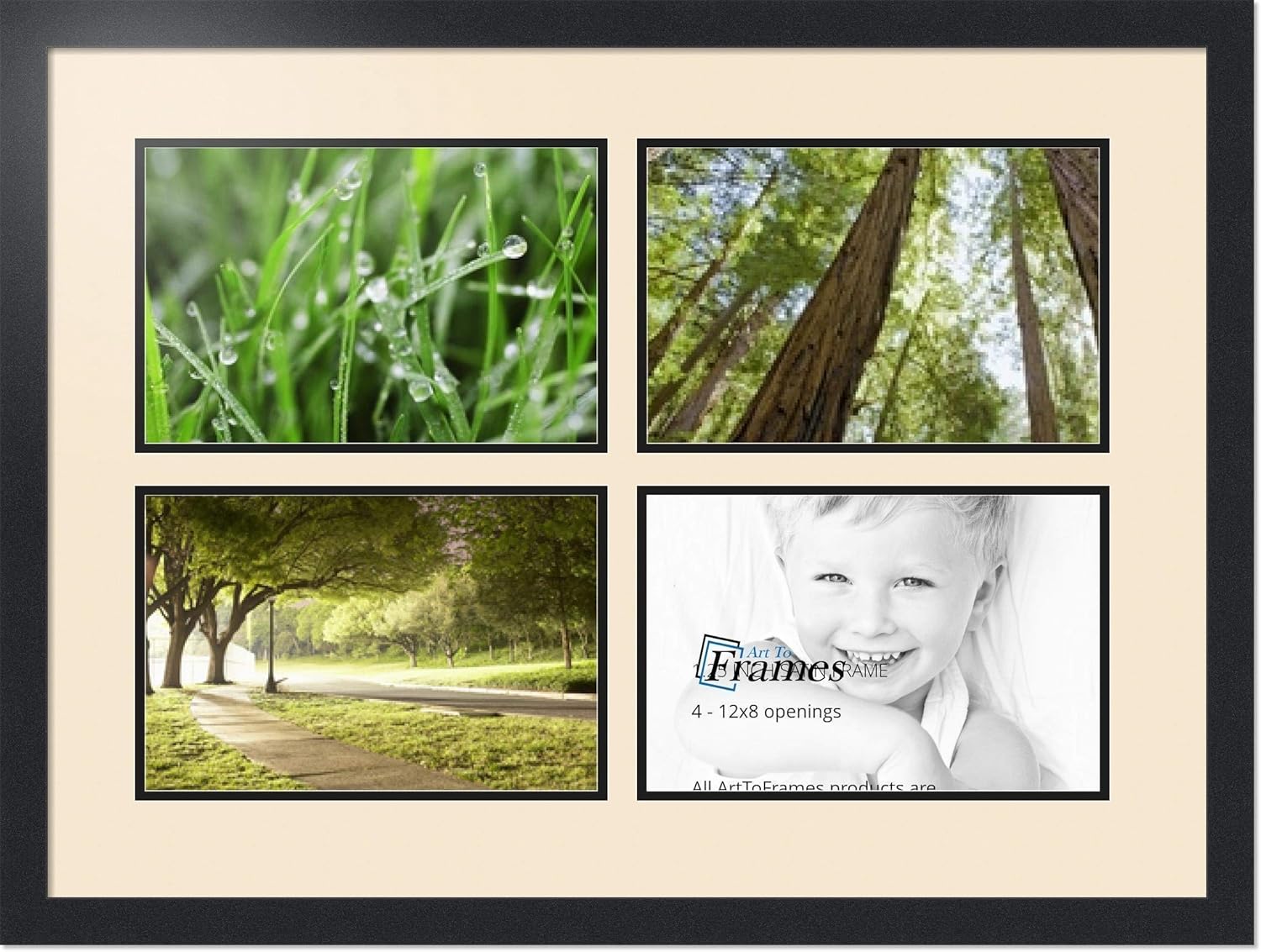 ArtToFrames Collage Photo Frame Double Mat with 48x12 Openings and