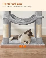 Feandrea Cat Tree Tower 143 cm Multi Level Plush Condo with 4 Scratching Posts view 9