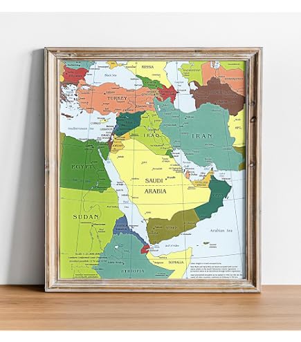 Mapa Poltico A Gran Escala De Oriente Medio Con Capitales 1990 Medio