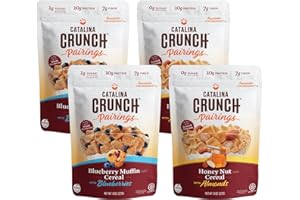 Catalina Crunch Pairings Cereal Variety Pack Blueberry Muffin & Honey Nut (2 Flavors), 4 bags, | Low Carb, Low Sugar, Gluten Free | Keto Snacks, Vegan Snacks, Protein Snacks | Breakfast Protein Cereal | Keto Friendly Foods