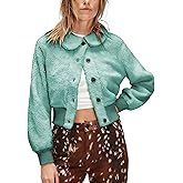 LTSCNRM Women‘s Faux Sherpa Fleece Jacket Long Sleeve Short Button Down Coat Winter Fluffy Outerwear with Pockets