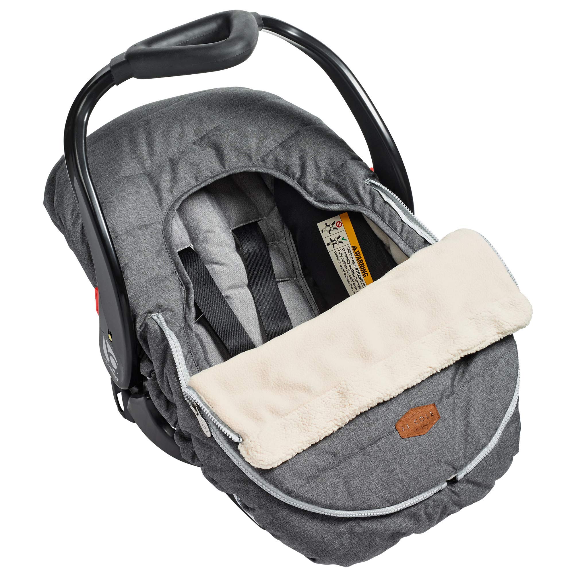 JJ Cole Baby Car Seat Cover, Blanket-Style Baby Stroller & Baby Carrier Cover, Heather Gray