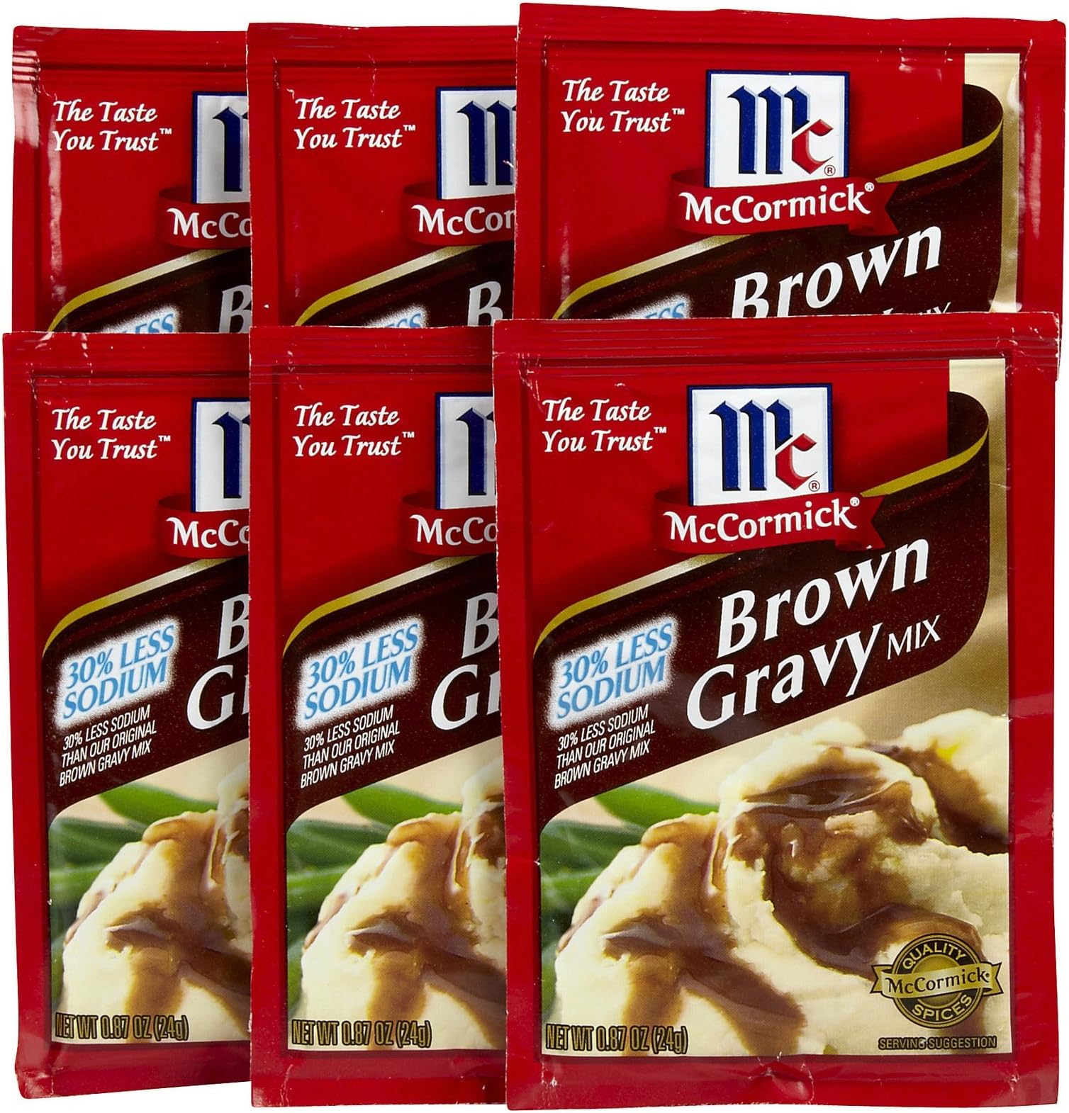 McCormick 30% Less Sodium Brown Gravy Mix (.87 oz) 12 Pack