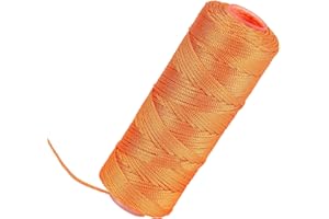 SIDAZON Orange Mason Line - 300 Feet #18 Braided Nylon Twine for Masonry, Construction, Gardening & DIY Projects