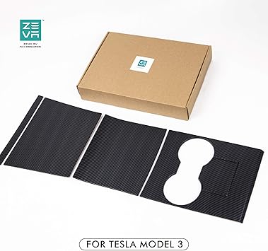 Amazon Com Zenix Tesla First Generation Model 3 Model Y Center Console Protector Cover Wrap Kit Premium Abs Plastic 4 Pieces Matte Carbon Fiber Fit 18 19 Model 3 Y Fit The 21 Jan March Model Y Automotive