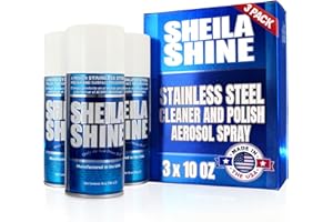 SHEILA SHINE 3 x 10oz Stainless Steel Cleaner and Polish - Removes Grease, Fingerprint & Watermark - Kitchen Appliances, Refrigerators, Sinks, Ovens & Grills - Streak Free Shine - Stainless Steel Cleaning Spray