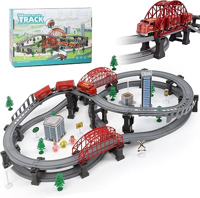 XIAPIA 128 Pcs Train Set Magnetic Couplings 3 Layers Educational Toy