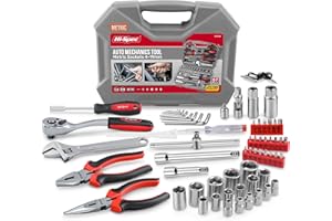 Hi-Spec 67Pc Metric Auto Mechanic Tool Set, Motorcycle & Car Tool Kit, Auto Repair with Pliers, Screwdriver Set, Socket Kit & Tool Box Storage Case for Cars, Trucks, Boats RVs & Jeeps