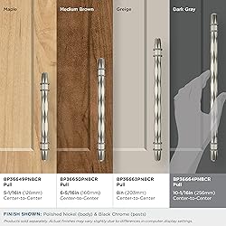 Amerock | Cabinet Pull | Polished Nickel/Black