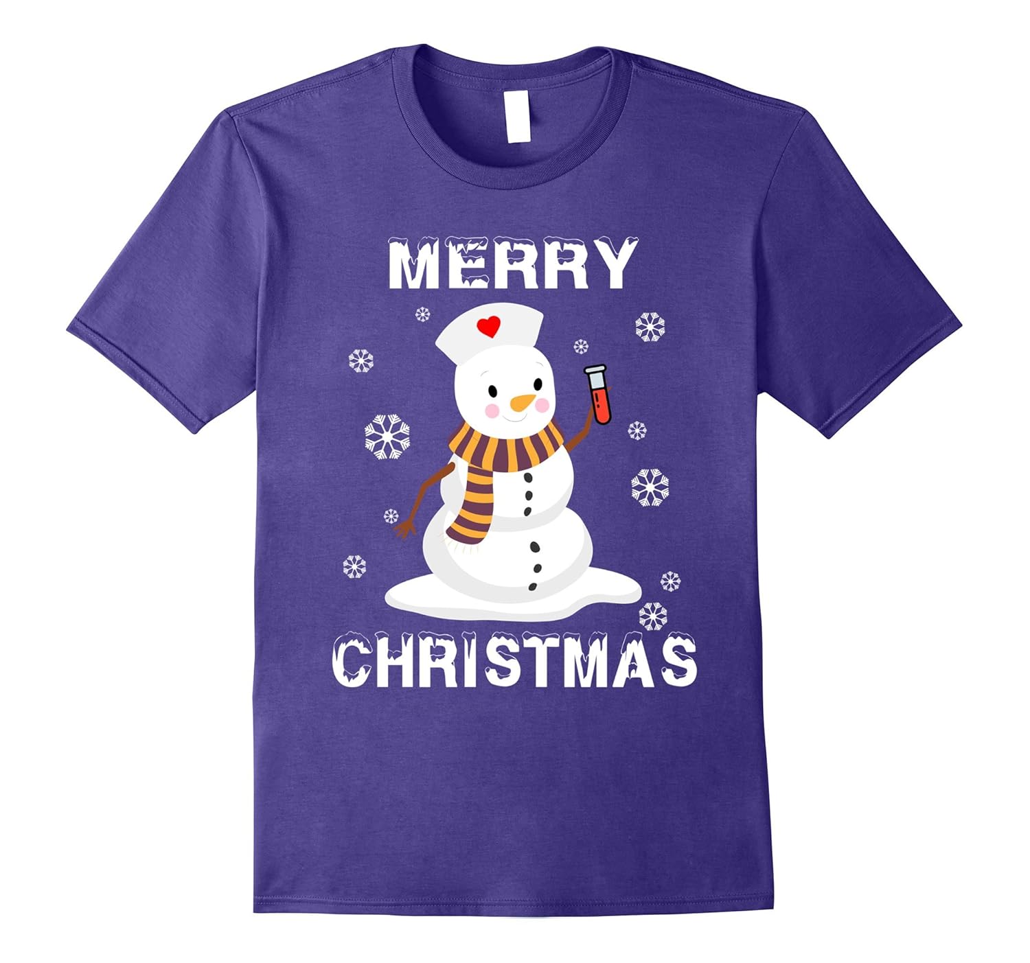 Cute Nurse Snowman For Merry Christmas Funny T-Shirt Gift-ANZ