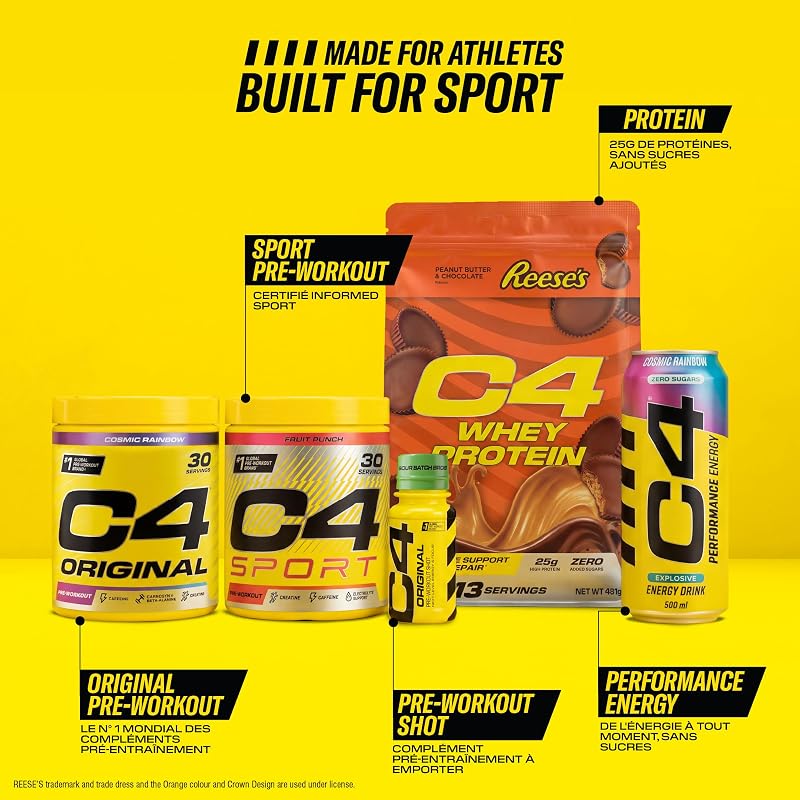 C4 Performance Energy Carbonated 500ml x 12 Cosmic Rainbow Multi-ling