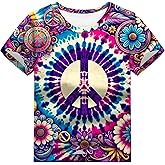 Ecvcdais Little Kids Tie Dye Shirt for Boys Girls Tie-Dye Tshirt Hippie Tee 4-12