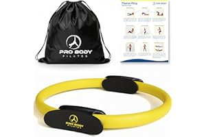 ProBody Pilates Ring Set with 14-Inch Magic Circle Ring, 9-Inch Exercise Ball, 5 Resistance Bands, Pump, Training Guides, & S