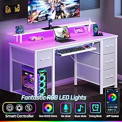 Seventable Computer Desk 47.2" with LED Lights