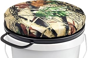 GearHill 5 Gallon Bucket Seat Cushion, 360-degree Swivel, Padded with Memory Foam, Waterproof, Bucket Lid Seat, Used for Hunt