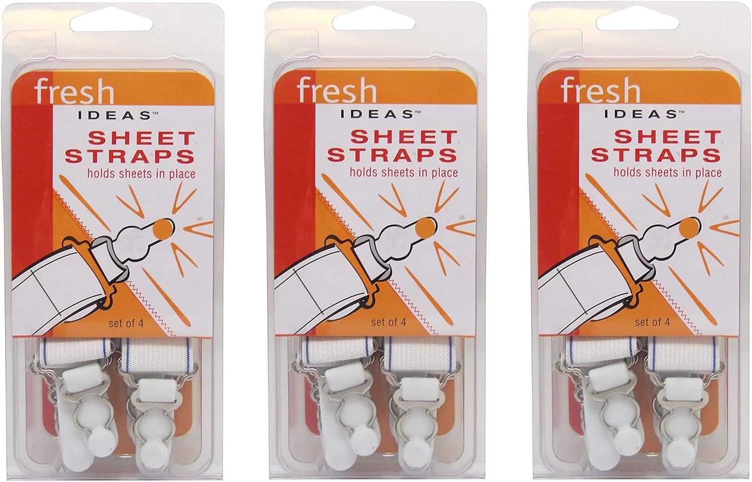 Fresh Ideas Bed Sheet Straps – Easy to Use Sheet Holders Adjustable to Fit All Size Beds, 4 Pack: Home & Kitchen
