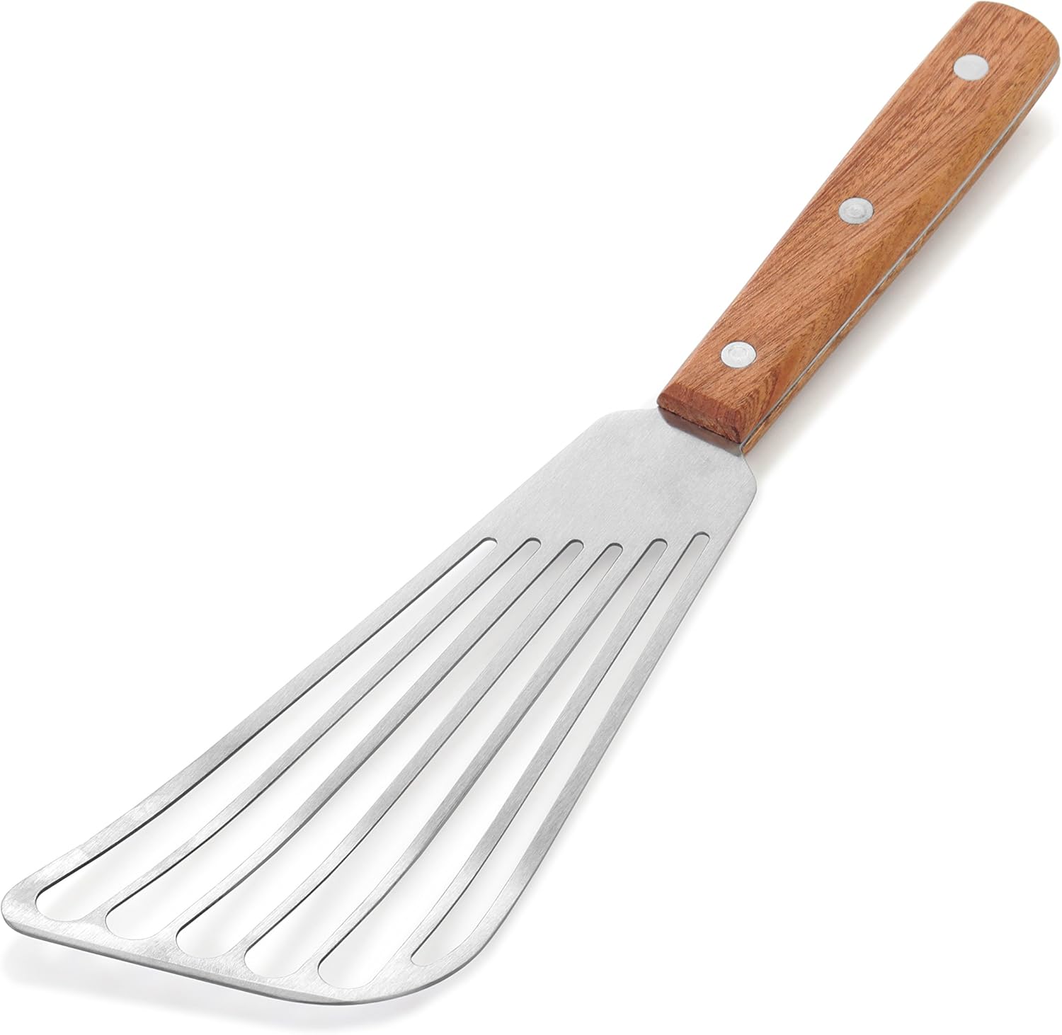 New Star Foodservice 43068 Wood Handle Fish Spatula, 6.5" Blade, Silver: Kitchen & Dining