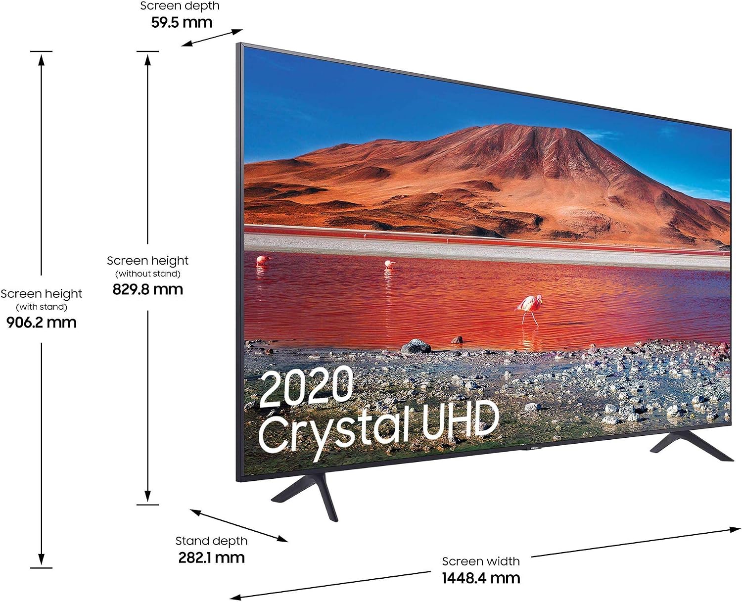 Samsung 65" TU7100 HDR Smart 4K TV with Tizen OS, CARBON SILVER, 65 inch - Image 3