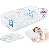 zibroges Cervical Neck Pillow for Pain Relief- Queen Size Adjustable Cooling Pillow for Sleeping, Memory Foam Pillows for Neck Shoulder, Ergonomic Contour Bed Pillow for Side, Stomach & Back Sleepers