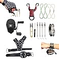 Fishing Tool, Slingshot Kit /Fishing Reel, Wrist Supporter ,Hand Protector(left hand), Bands, Thickened Fishing Line, Dual Purpose