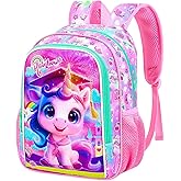 AGSDON Toddler Backpack for Girls, 13" Cute unicorn Preschool Bookbag