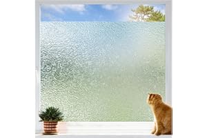 Coavas Window Privacy Film Decorative, Frosted Glass Window Film Non Adhesive, Static Cling, UV Blocking Window Clings for Home Office (Clear, 17.5 x 78.7 Inch)