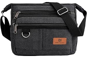 Rfid Crossbody Messenger Bag with Water Bottle Holders, 13 inch Laptop Shoulder Bag, Sling Satchel Purse w/Built-in Wallet