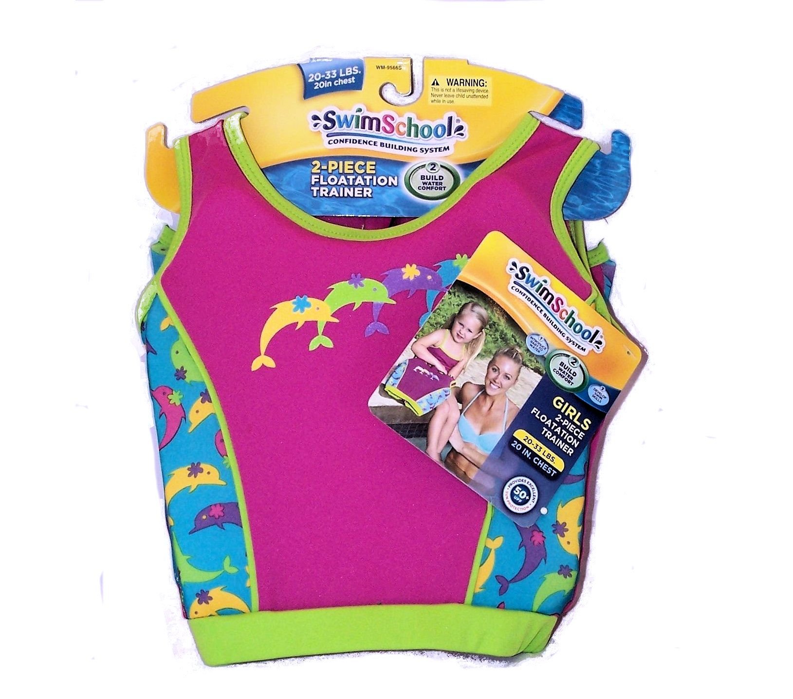 Swim School Girls Piece Floatation Trainer Vest And Swimsuit