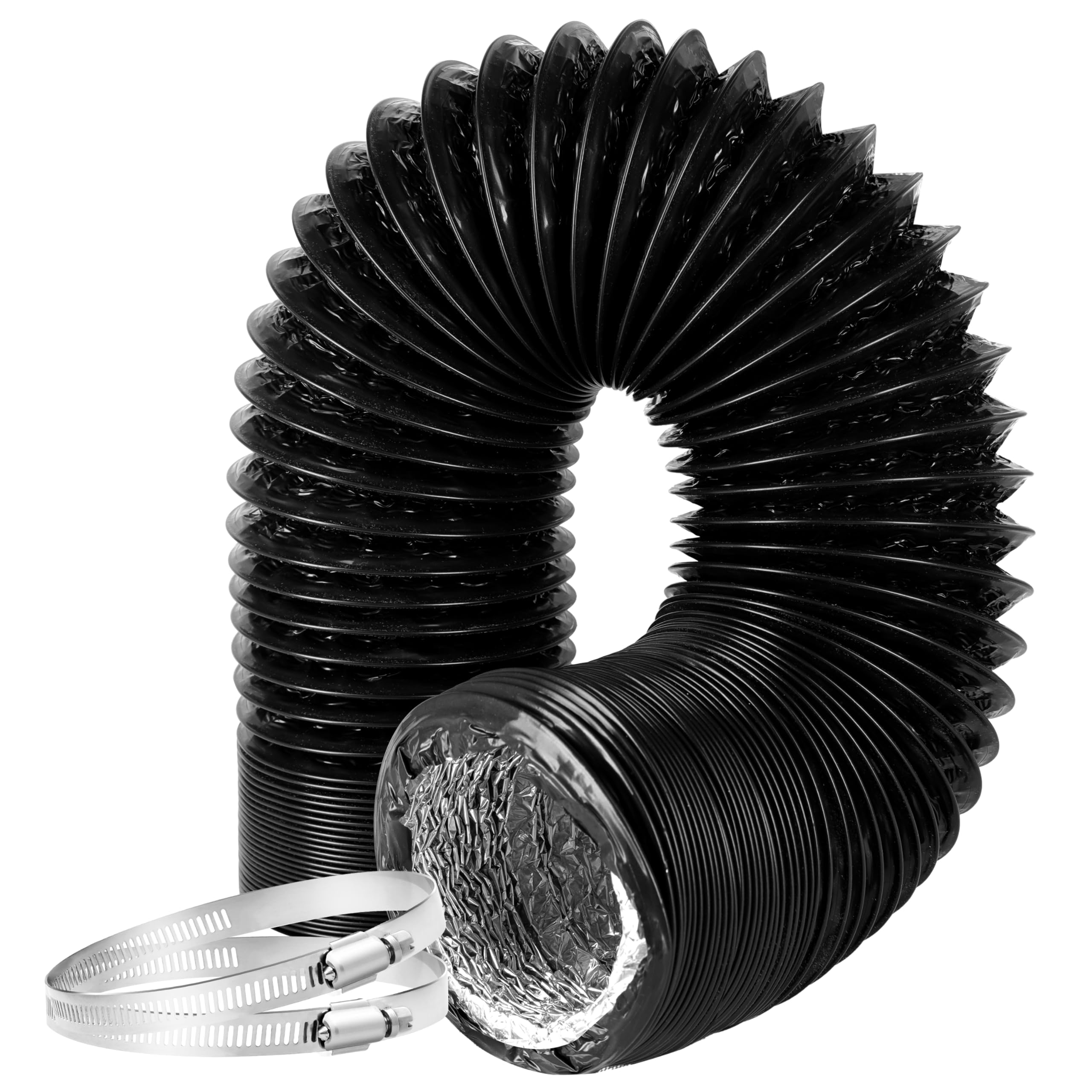 Photo 1 of Flexible 10-Inch Aluminum Ducting, Dryer Vent Hose, Heavy-Duty Three-Layer Protection, 25-Feet Long for Heating Cooling Ventilation & Exhaust, Black