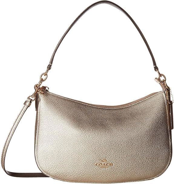 COACH Metallic Leather Chelsea Crossbody Li/Platinum One Size Handbags