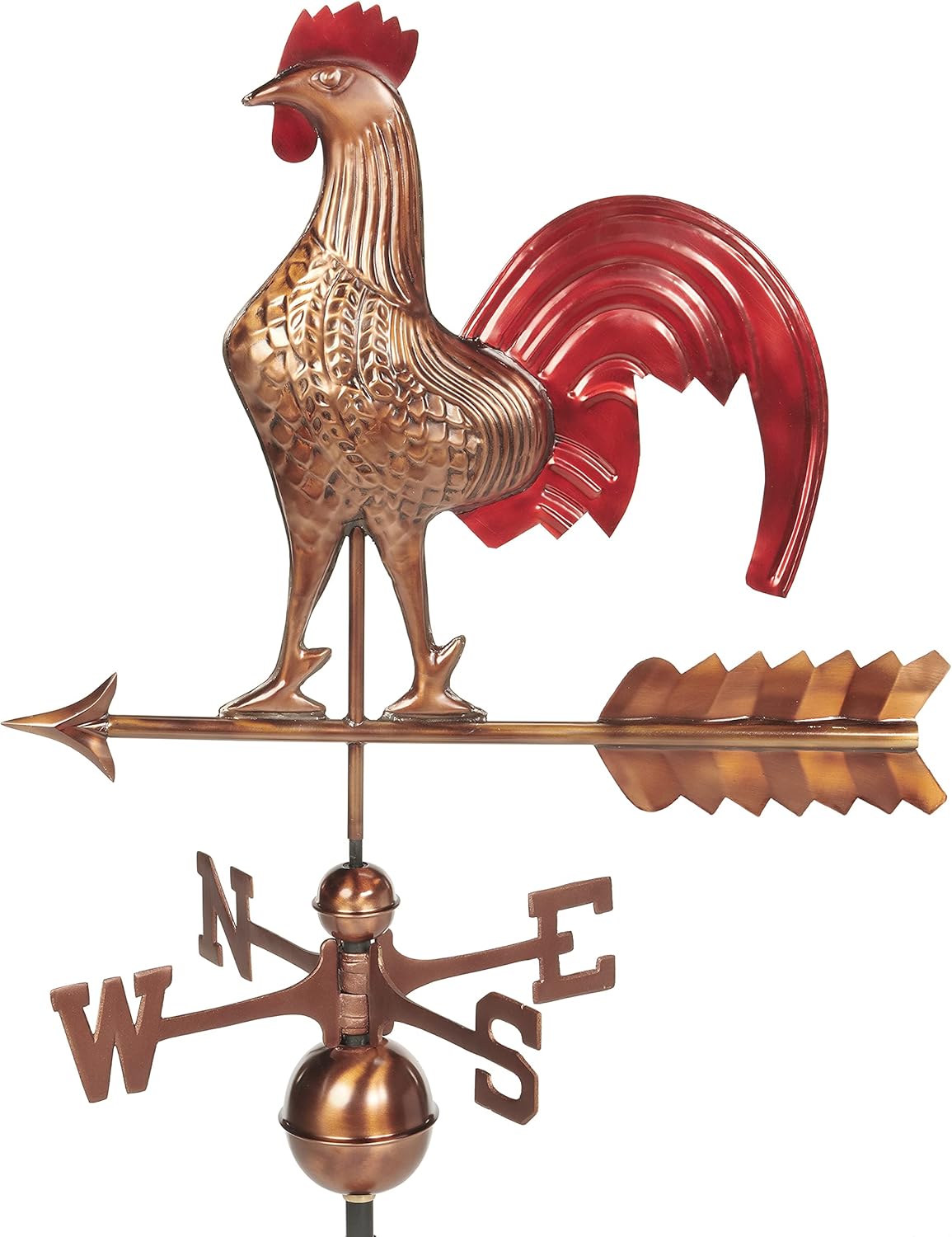 Weathervanes - Rooster Weathervane - Pure Copper Hand Finished Multi-Color Patina by Good Directions