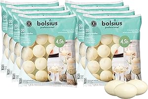 BOLSIUS Unscented Floating Candle - Pure Rich Creamy Ivory, 160 Set - Smokeless, European Quality - Imbue Breathtaking Ambian