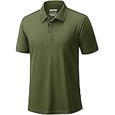 Cavva Men's Polo Shirts Golf Short Sleeve Dry Fit Moisture Wicking Performance Collared Polos Athletic Casual Work Shirt
