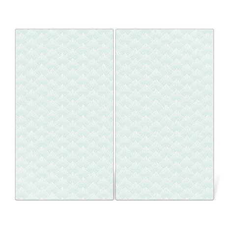 banjado Herdabdeckplatte aus Glas | Herdabdeckung zweiteilig je 30x52cm | Spritzschutz für Ceranfeld oder Induktionsherd | Sc