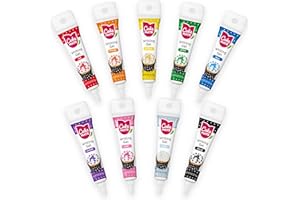 Cake Mate 9-Pack Edible Cake Writing Gels for Cake and Cookie Christmas Decorating - Easy Squeeze Gel in Vibrant Colors (0.67 oz Each) - Perfect for Cakes, Cupcakes, Cookies, and Brownies