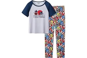UNICABBIT21 Pajamas for Boys Cute Black Gamer Short Sleeve and Pants Sleepwear 2-pieces Big Kids Summer PJS Size 6-16