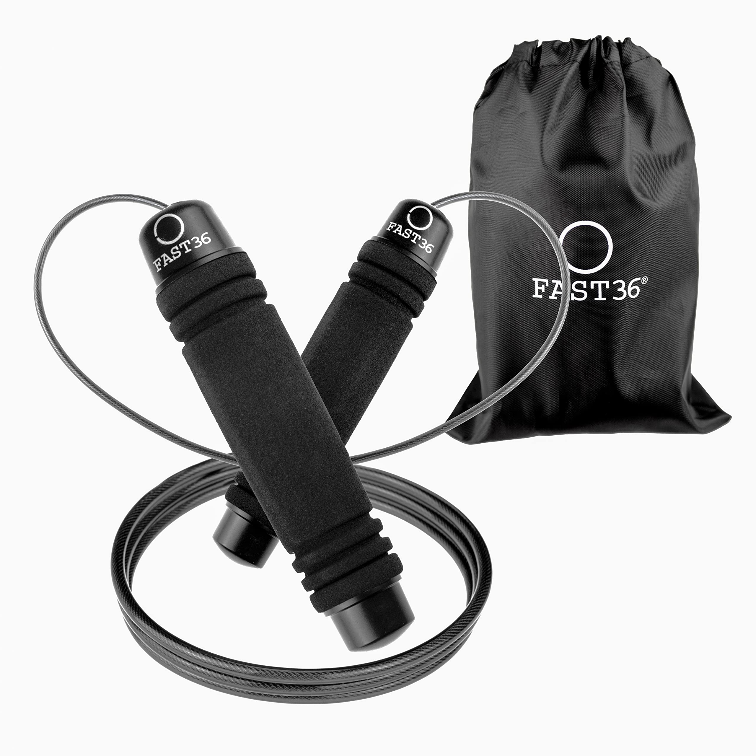 FAST36 Skipping Rope Adult Fitness Professional Adjustable Rope Skipping with Memory Foam Handles and Ball Bearings, for Fitness, Boxing and Weight Loss, Adjustable Length