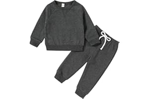 Happy Town Fall Outfits for Toddler Girl Boy Long Sleeve Top and Long Pants Set Toddler Sweatsuits