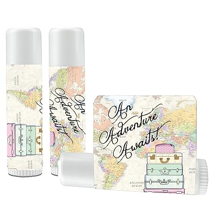 12 Adventure Awaits Lip Balms Travel Theme Lip Balms Travel Theme Baby Shower Travel Theme Wedding Favors Travel Theme Bridal Shower