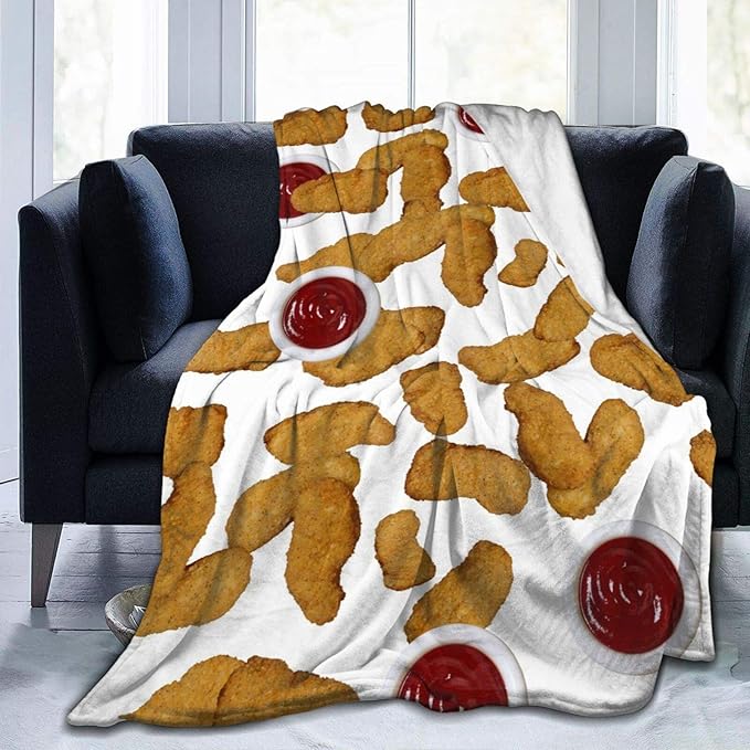 Naiagiri Chicken Nuggets Sofa Throw Blanket Flannel Super Soft Fleece