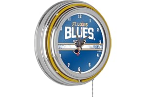 Trademark Global NHL Chrome Double Rung Neon Clock - St. Louis Blues