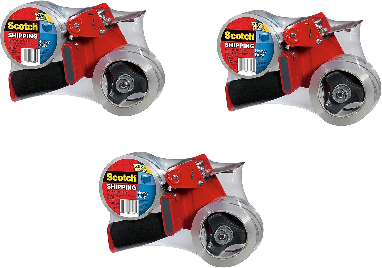 38502ST Pack of 2 Scotch Packaging Tape Dispenser with 2 Rolls of