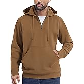 COOFANDY Mens Knitted Hoodie Sweater Long Sleeve Turtleneck Quarter Zip Pullover Sweaters with Pocket