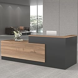 YTElantivo L-Shaped Reception Desk with Counter and