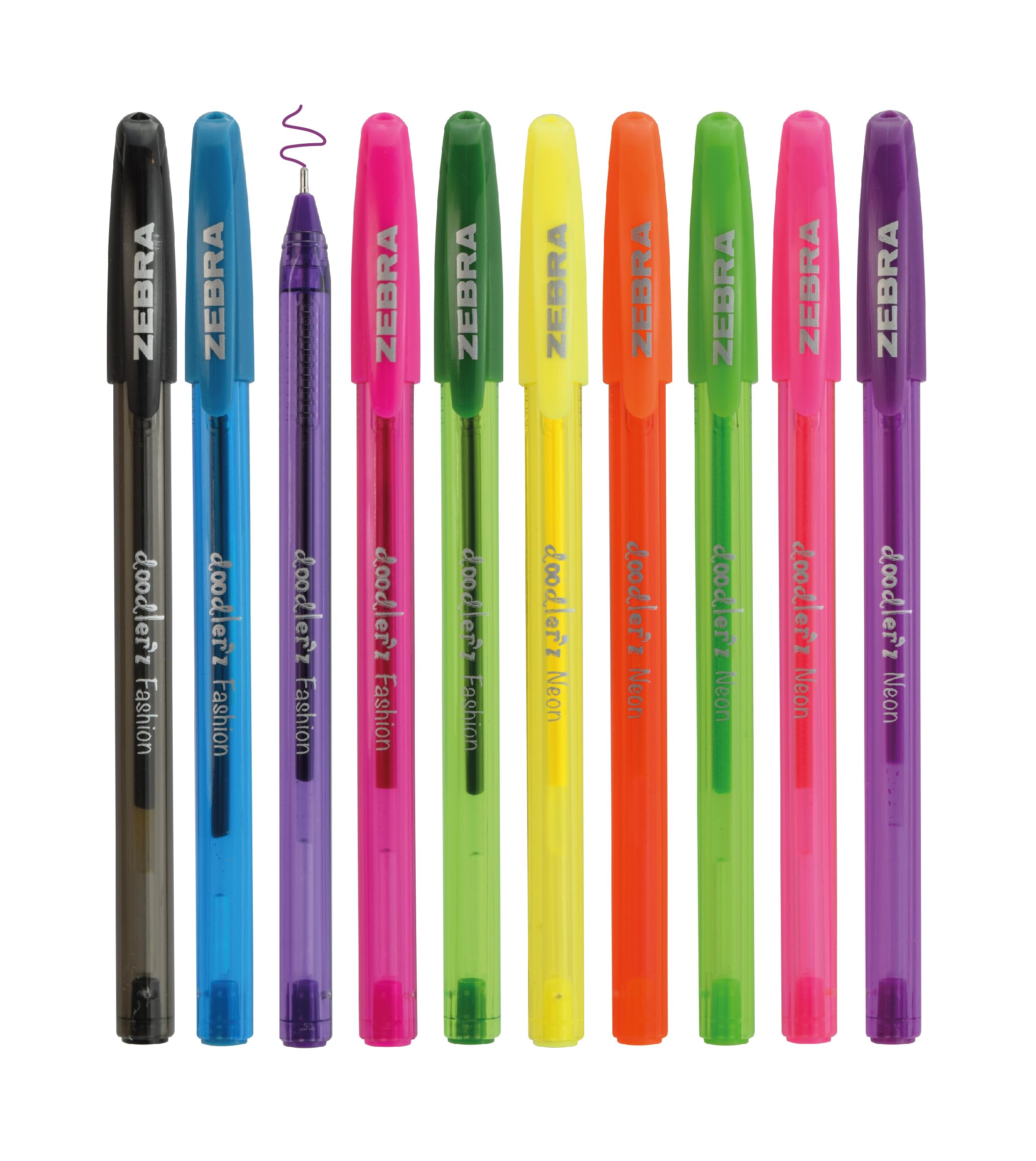 Zebra Pen Doodler'z Gel Pens for Writing 10pk - 1.0 Metallic Pens Multicolour - Smudge Proof, Water Resistant Glitter Pens - 10 Glitter Gel Drawing Pens Multipack, 02618