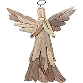 Boston International Christmas Statue Tabletop Figurine Winter Holiday Decorations, 11.25", Driftwood Angel