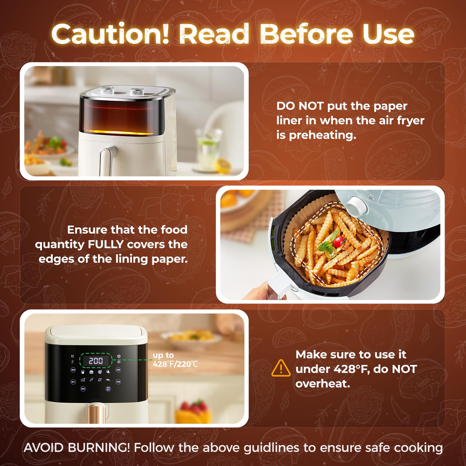 Air Fryer Liners Disposable, 150Pcs 8