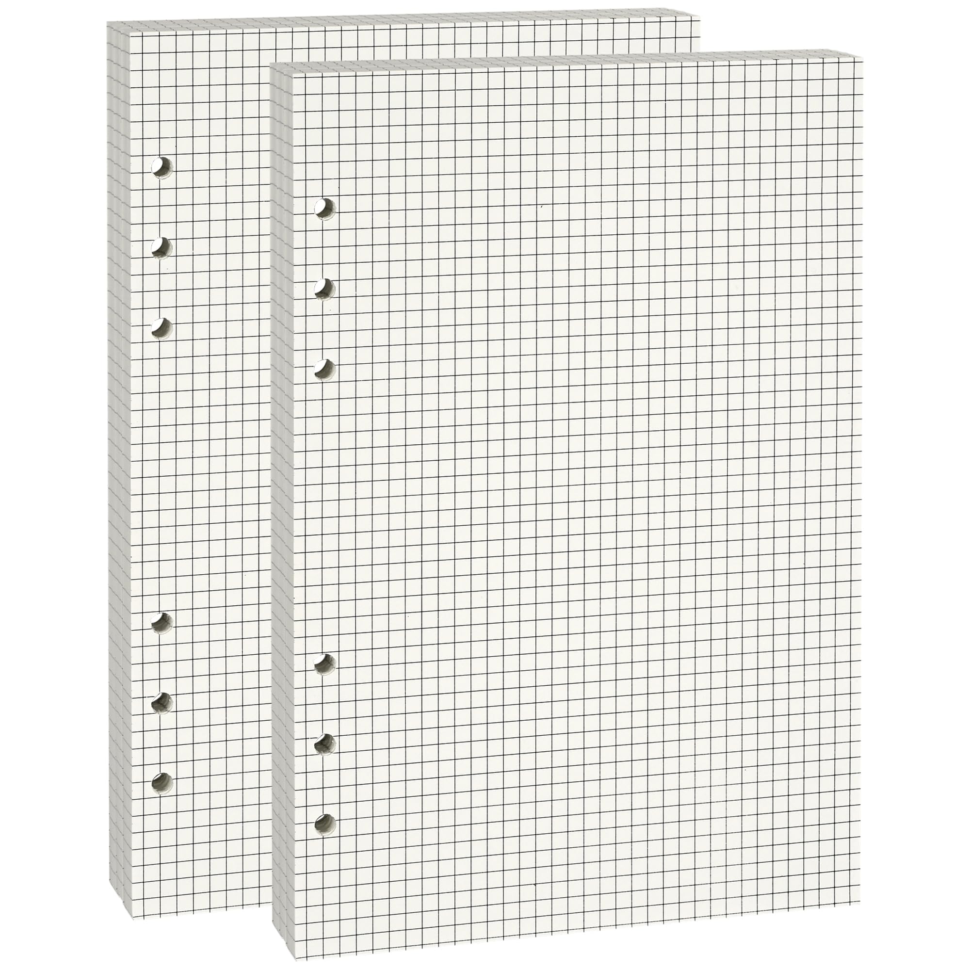 A5 6-Hole Loose-Leaf Paper (2 Packs,80 Sheets Each,100GSM, Beige) - Ideal for Note-Taking,Office Work,Journaling,Art Project,and More - Fits A5 6-Ring Binder,Double-Sided with No Bleed-Through