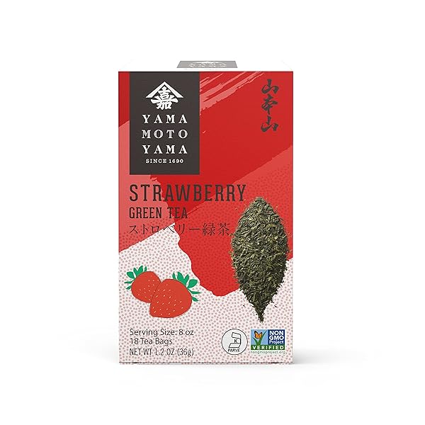 YAMAMOTOYAMA STRAWBERRY GREEN TEA, 18 BAGS